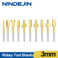HSS Titanium Coated Milling Cutters Trimmer Router Bits Set Sharpener for Woodworking